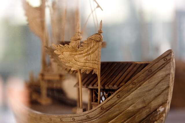 照片-船隻木造模型特寫